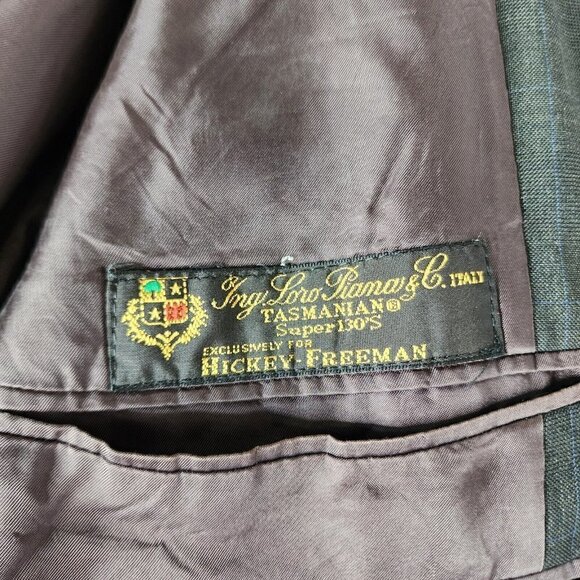 Hickey Freeman Loro Piana Tasmanian Super 130s Wool Blazer Jacket Coat 44R? Gray - Picture 10 of 15